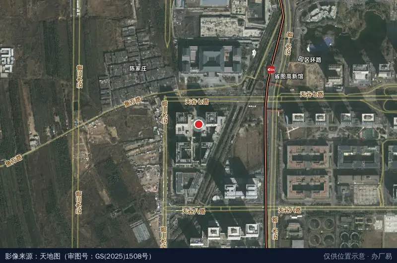 西安国家数字出版基地1期卫星位置示意图