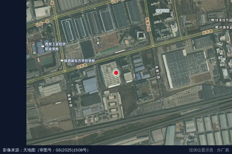 陕西新华发行集团西北出版物物流配送中心卫星位置示意图