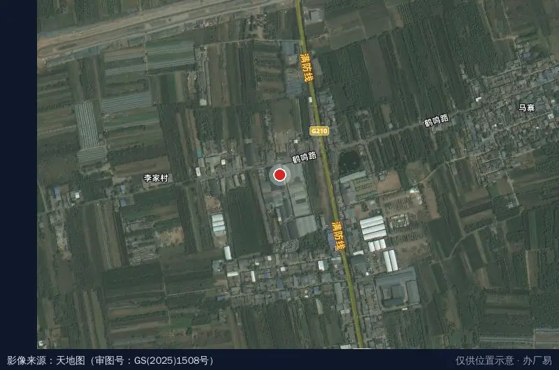 李家村物流园卫星位置示意图