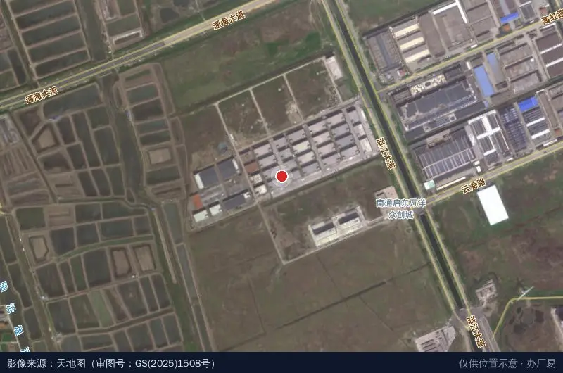 南通启东万洋众创城卫星位置示意图