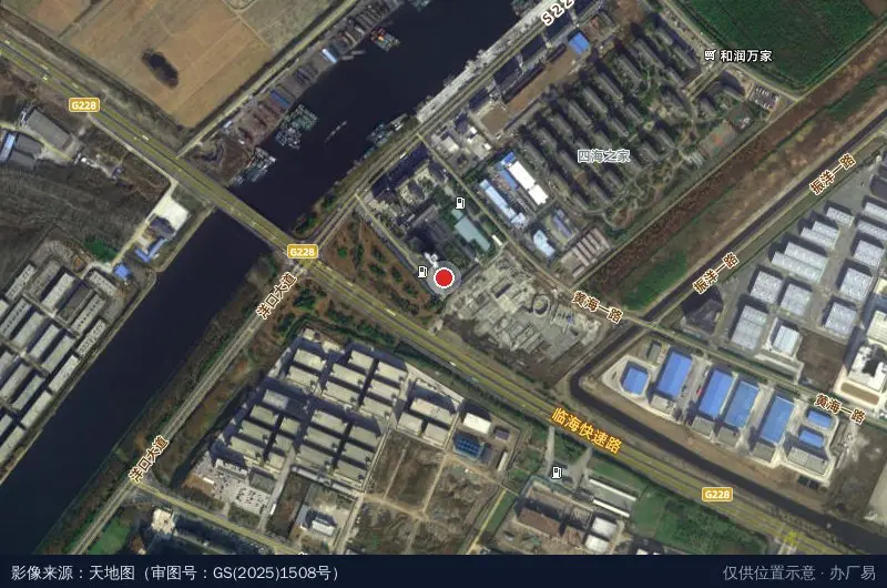 江苏省如东沿海经济开发区卫星位置示意图
