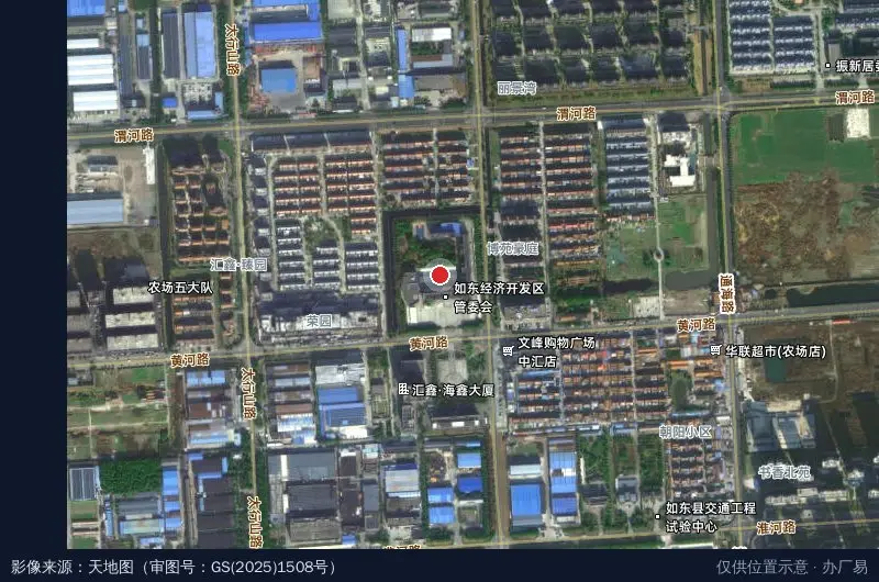 江苏省如东经济开发区卫星位置示意图