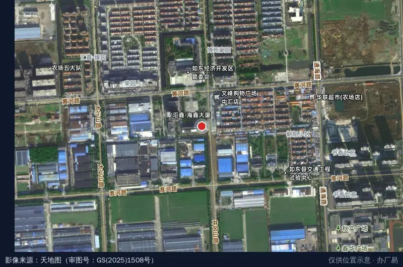 如东经济开发区企业家协会卫星位置示意图