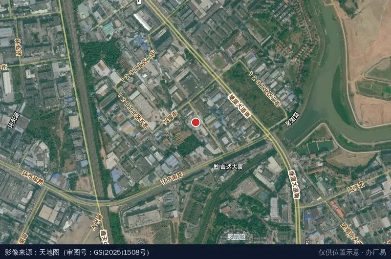 隆和汇工业园卫星位置示意图