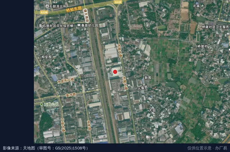 金点工业园卫星位置示意图