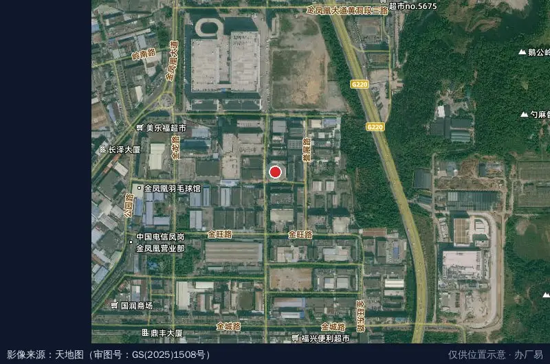 凤扬工业园卫星位置示意图