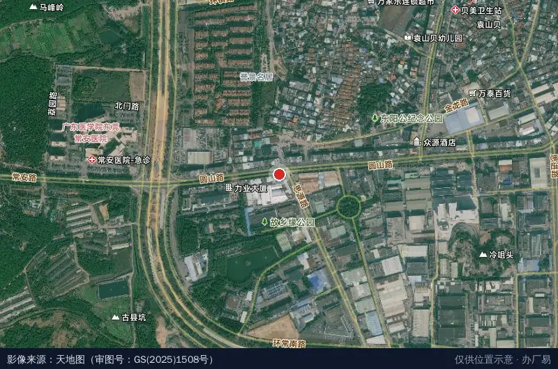 云海工业园卫星位置示意图