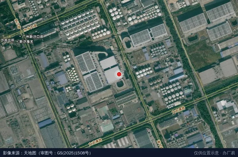 东莞麻涌物流园一期卫星位置示意图