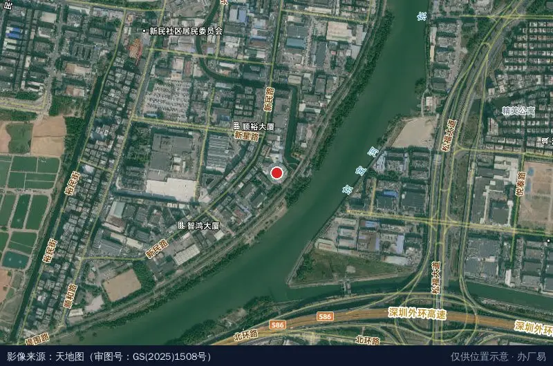 民成工业园卫星位置示意图