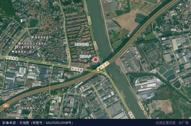 岗梓科技园卫星位置示意图