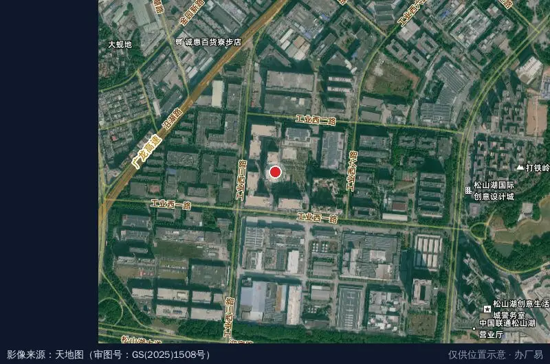 松山湖酷派科技生态园卫星位置示意图