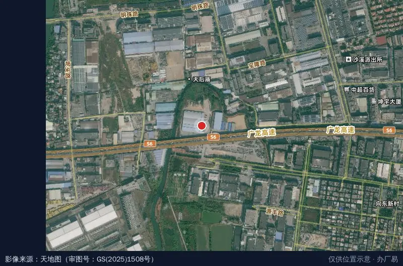 速通物流东莞分拨中心卫星位置示意图