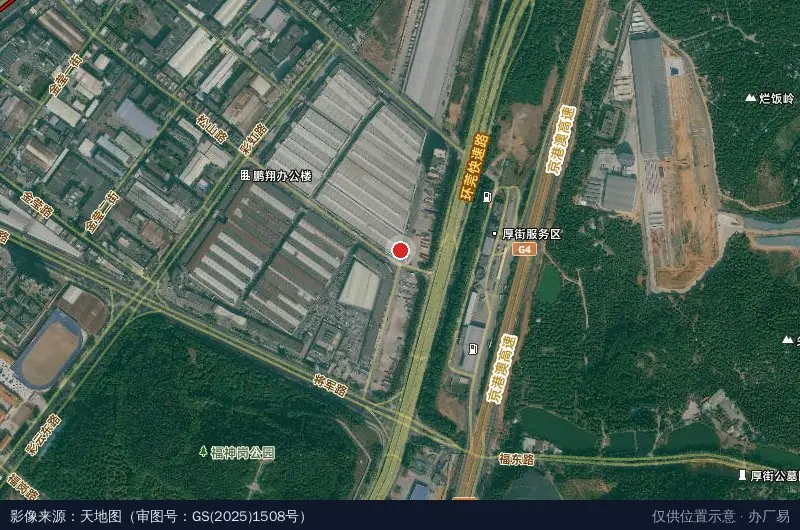莞湘物流(聚盟公路港)卫星位置示意图