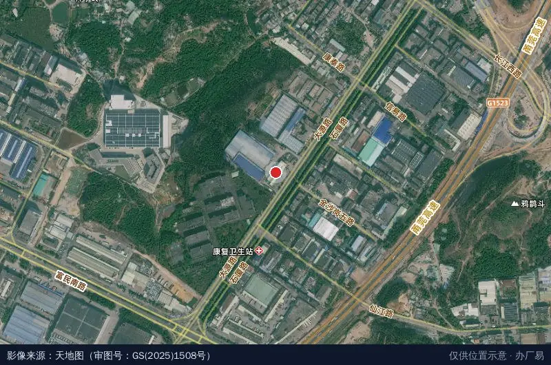 石厦物流园A区卫星位置示意图