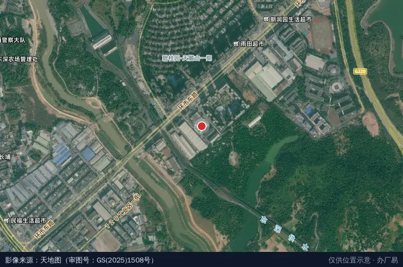 弘恺润物流塘厦配送中心卫星位置示意图