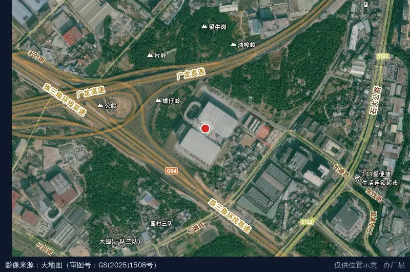 东莞松湖物流园卫星位置示意图