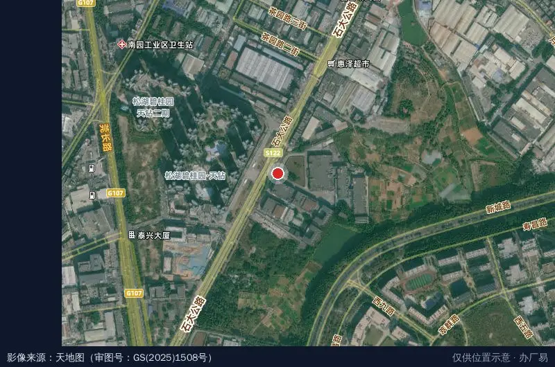 中盛产业园卫星位置示意图