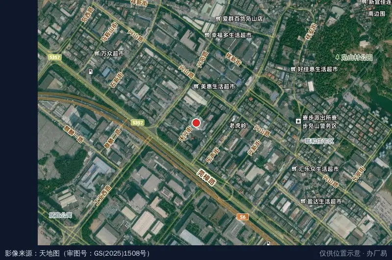 中勤凫山产业园卫星位置示意图