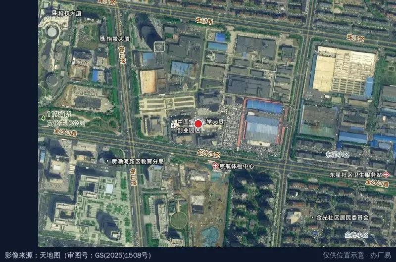 留学生人员创业园区卫星位置示意图