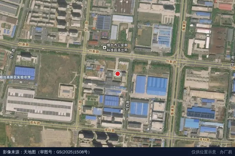 山东东仪光电孵化器卫星位置示意图