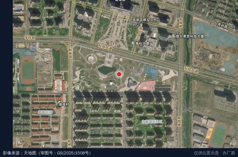 烟台高新区科技文化主题教育基地(建设中)卫星位置示意图