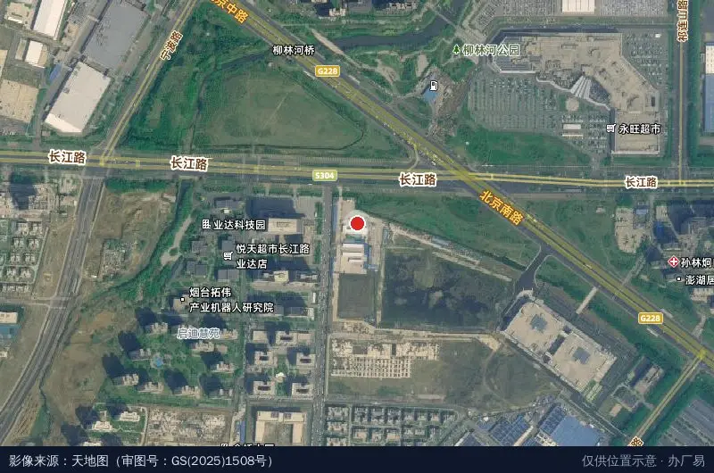 中建五局烟台业达科技园项目卫星位置示意图