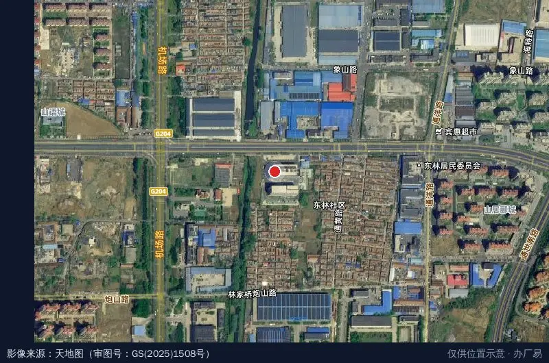 永源科技园卫星位置示意图