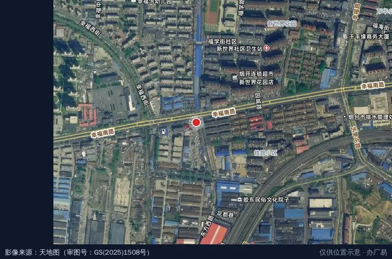 烟威地区物流中心卫星位置示意图