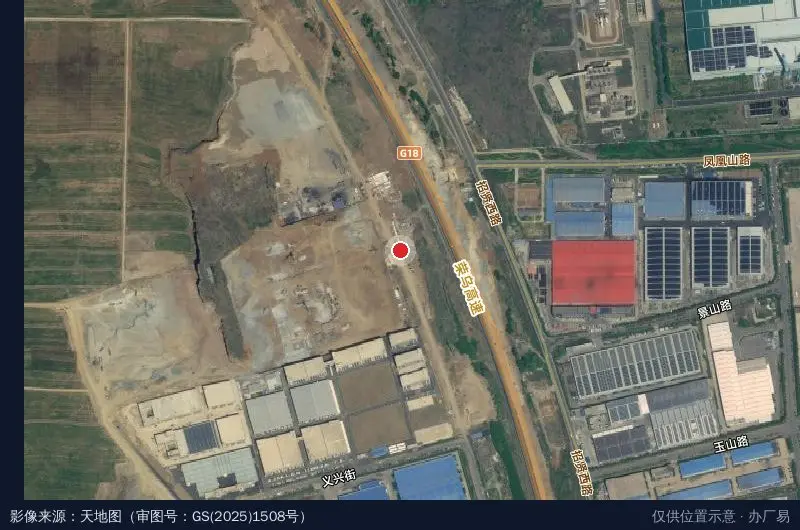 烟台市福山区福新街道建筑垃圾资源化利用产业基地项目(一期)卫星位置示意图