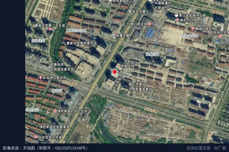 莱山人力资源服务产业园卫星位置示意图