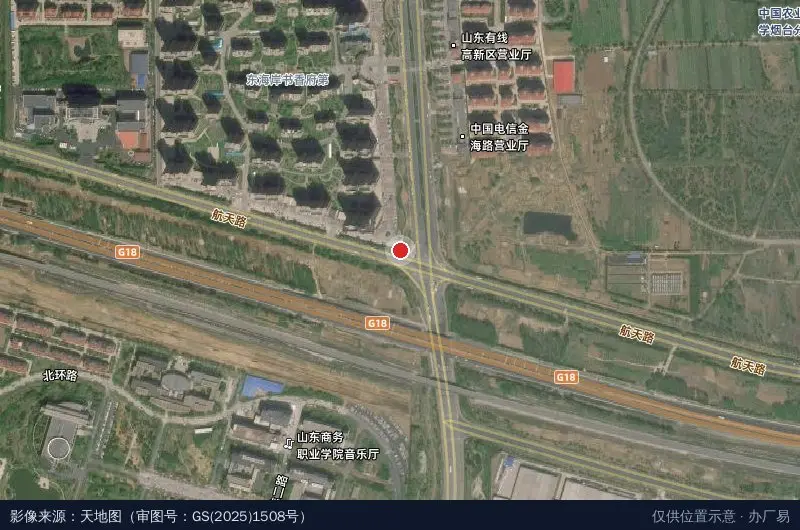 中韩(烟台)产业园卫星位置示意图