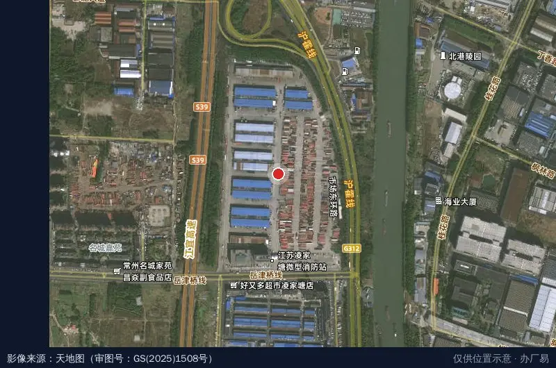 江苏凌家塘物流中心卫星位置示意图
