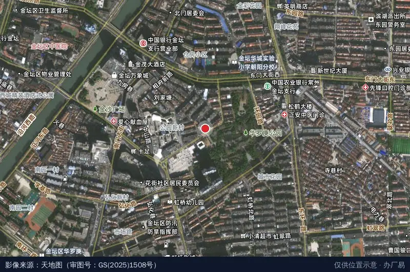 常州市金坛区人力资源服务产业园卫星位置示意图