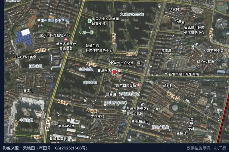 常州农文旅产业园卫星位置示意图
