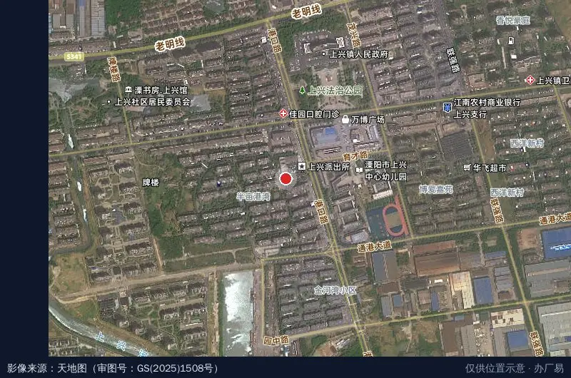 上兴镇综治中心卫星位置示意图