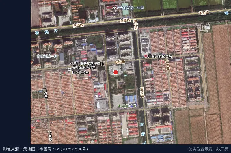 芦台经济开发区卫星位置示意图