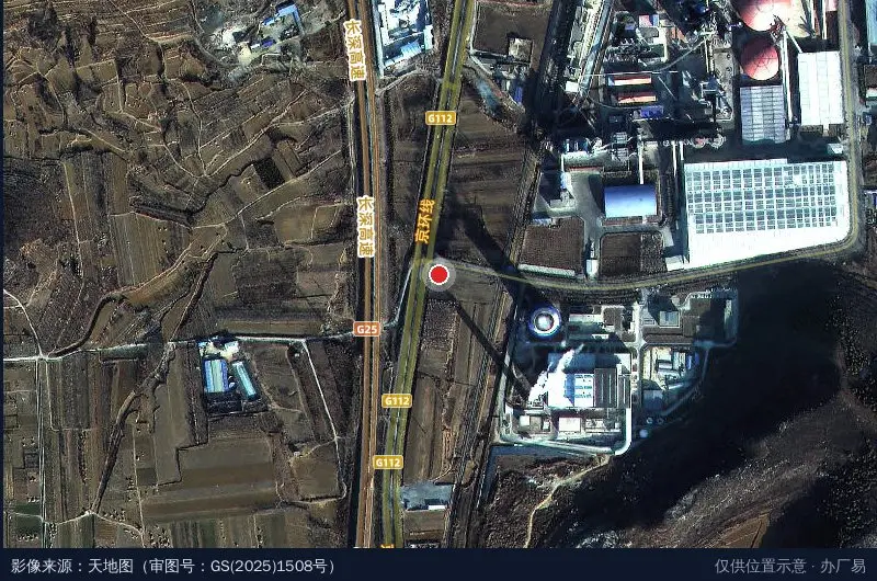 金山工业园区卫星位置示意图