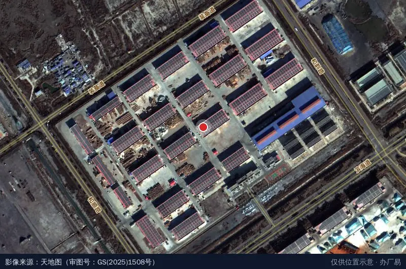 曹妃甸文丰木材产业园卫星位置示意图