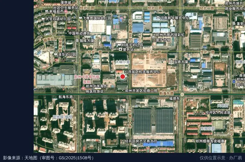 郑州经济技术开发区卫星位置示意图