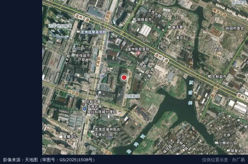 温州北大科技园卫星位置示意图