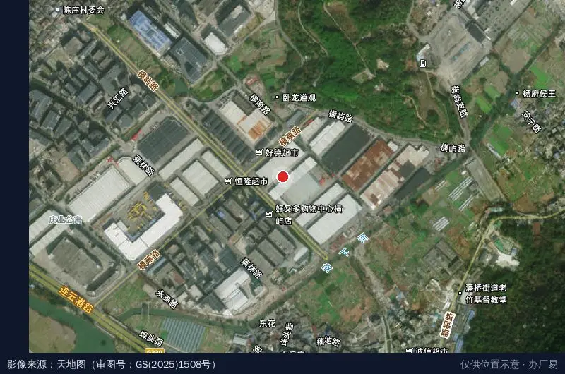 中瓯物流园卫星位置示意图