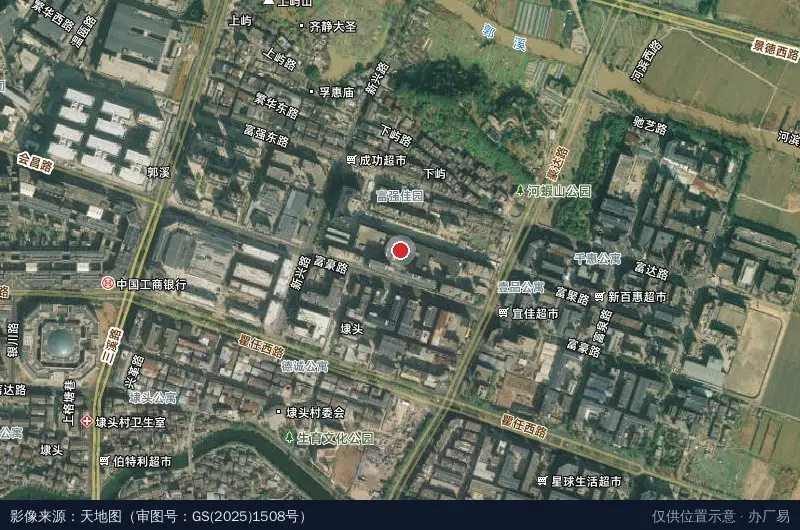 郭溪高新技术产业园卫星位置示意图