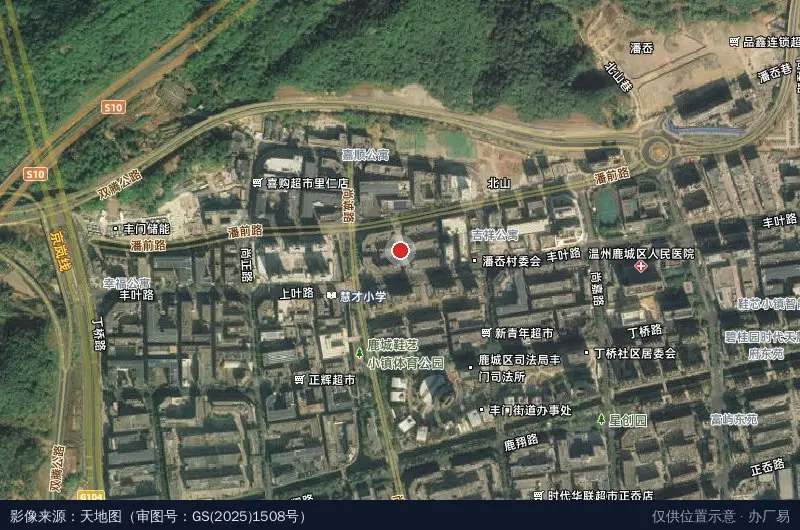 潘岙村经济园B区卫星位置示意图