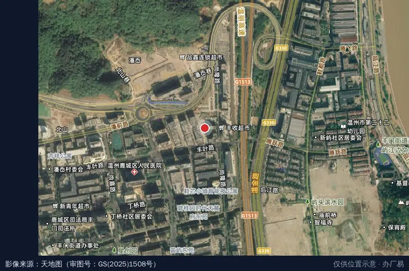 潘岙村经济园C区卫星位置示意图