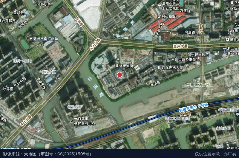 鹿城南郊数字经济产业园卫星位置示意图