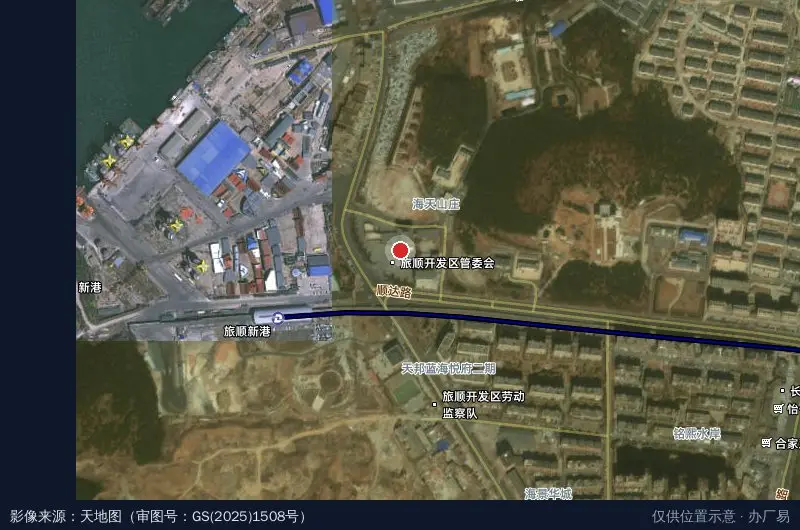 旅顺经济技术开发区卫星位置示意图