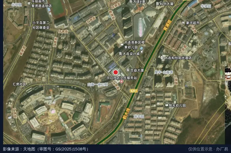 81港数字文化产业基地卫星位置示意图
