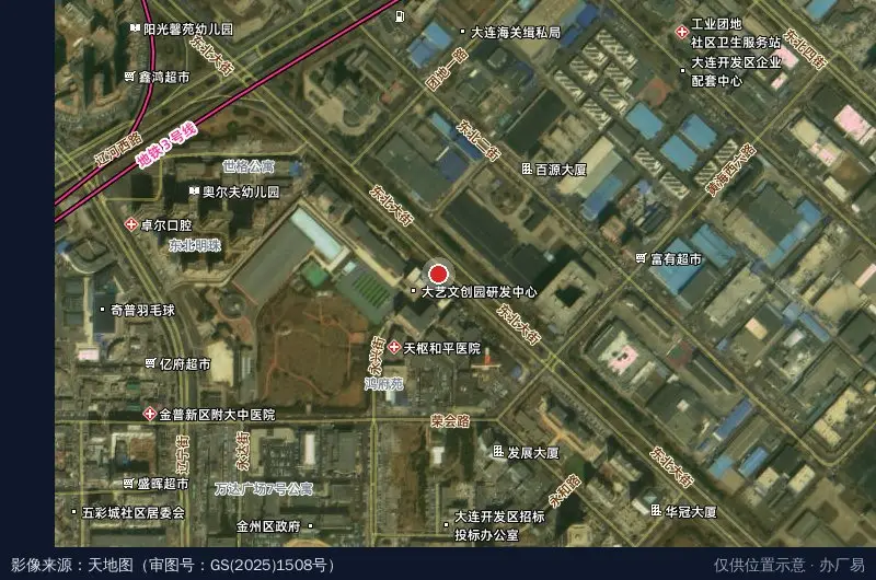 大艺文创园卫星位置示意图