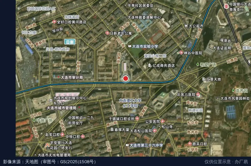 大工西岗数字产业科技园(北院主楼)卫星位置示意图
