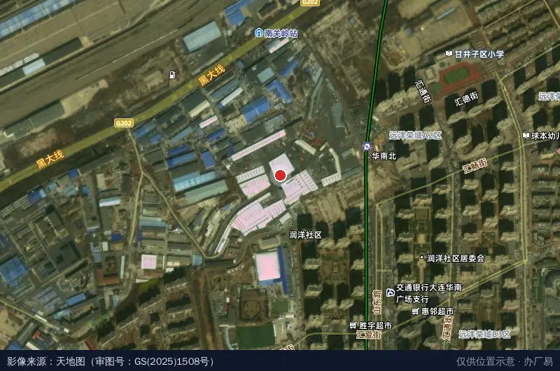 大连升运物流园区卫星位置示意图